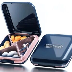 Modern travel pill box New blue